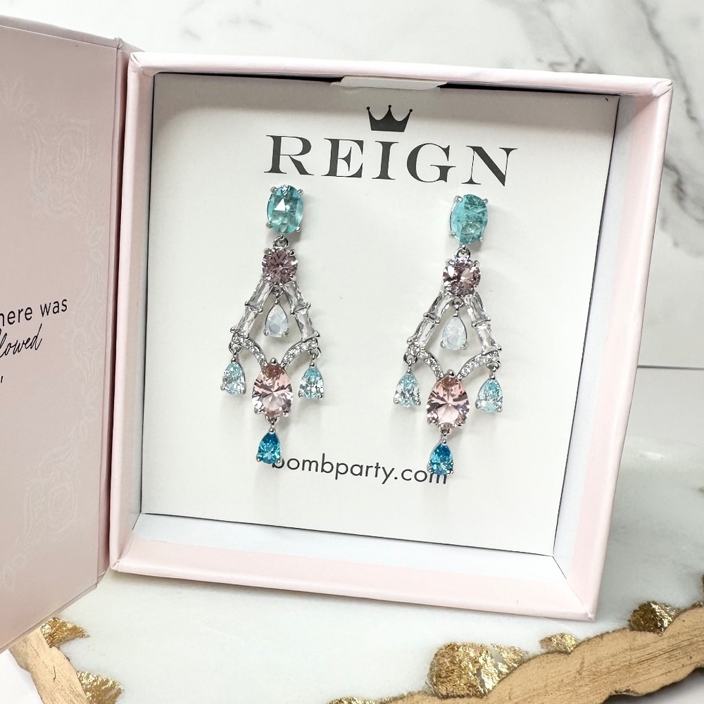 Bomb Party Reign Princess Regal Moments Earrings RBP7681 NWT - Picture 2 of 5